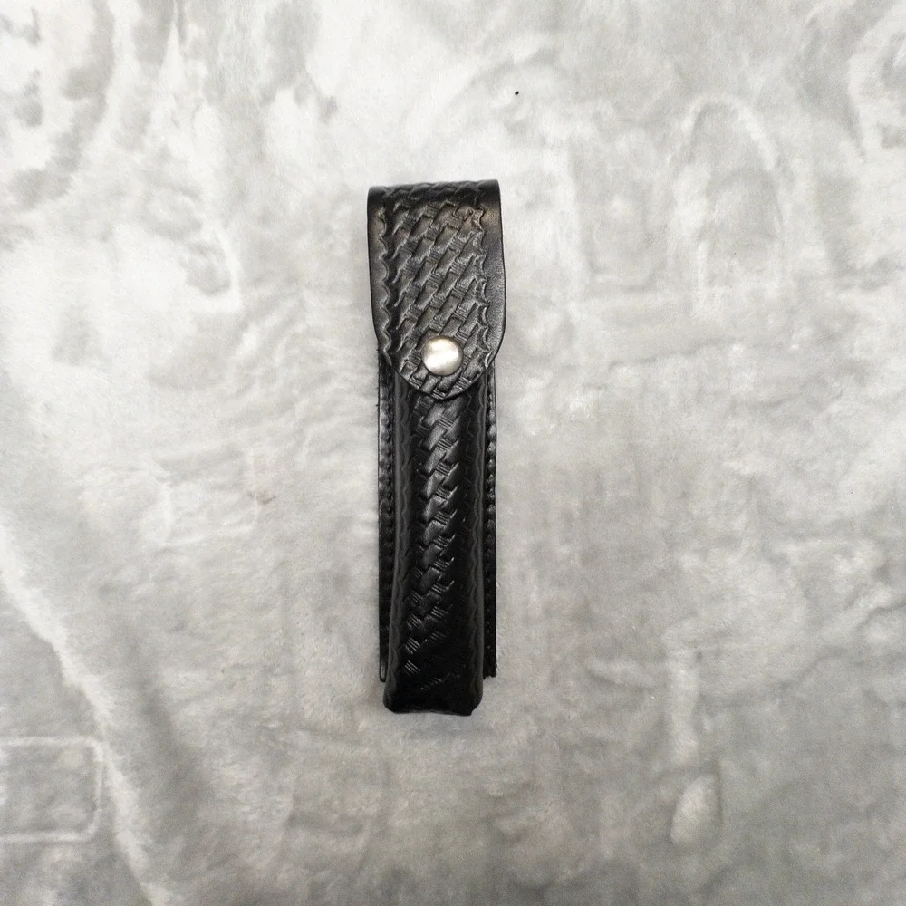 Boston Leather 5560 Basketweave Black Duty Belt Flashlight Holster Made In USA
